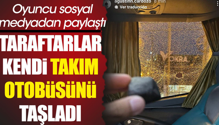 Arjantin'de taraftarlar yanlışlıkla kendi takımının otobüsünü taşladı. Oyuncu sosyal medyadan paylaştı