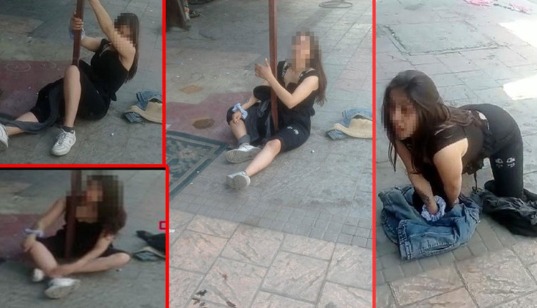 Uyuşturucunun etkisindeki kız zombi gibi davrandı