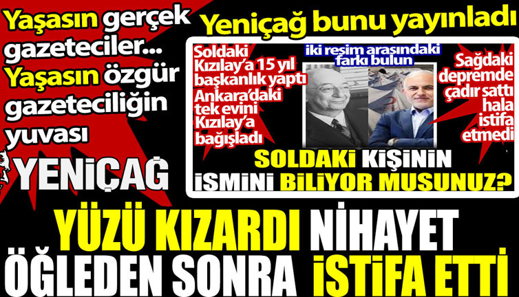 Yeniçağ sabah Refik Saydam'dan örnek verdi. Yüzü kızaran Kerem Kınık öğleden sonra nihayet istifa etti