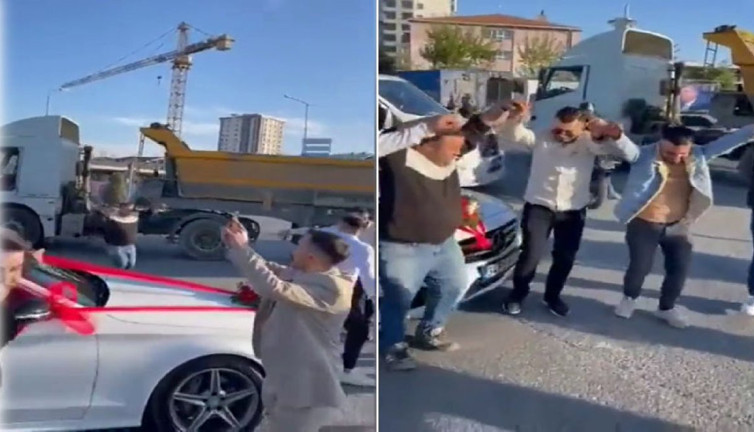 Yolun ortasında horon tepenleri gördü, TIR’ını yol ortasında bıraktı koşarak onlara katıldı