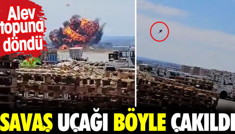 Savaş uçağı böyle çakıldı. F-18 Hornet alev topuna döndü