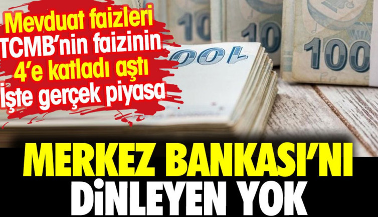 Merkez Bankası'nı dinleyen yok. Mevduat faizleri TCMB faizini dörde katladı