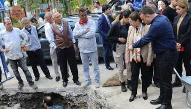 Doğalgaz hattı çalışmasında bulundu. Vali alana geldi