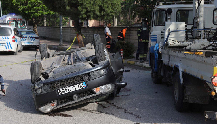 Ağaca çarpıp takla atan otomobilin sürücüsü öldü