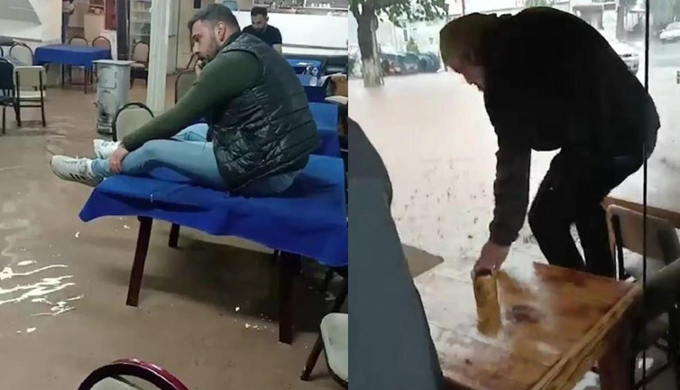 Sele kahvehanede yakalandılar, masa ve sandalyelerin üzerine çıktılar