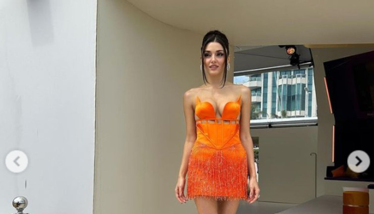 Hande Erçel'in eteğini kaldırıp paylaştığı pozlar olay oldu