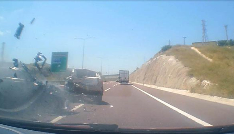 'Makas' kazası kamerada