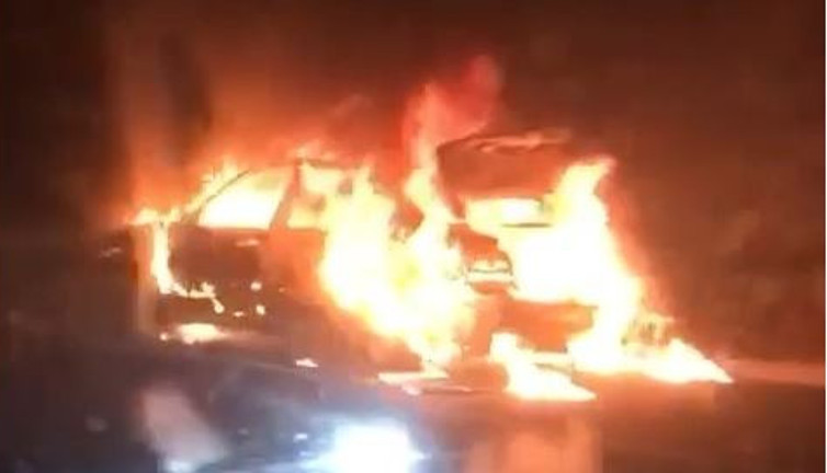 Bursa’da otomobil alev topuna döndü