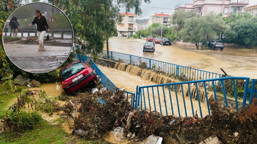 Foça’yı sağanak vurdu! Yollar, evler, bahçeler sular altında: Vatandaşlar teyakkuzda - Resim : 4