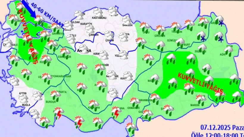 23 ilde sarı kodu uyarı yapıldı: Kar ve sağanak etkili olacak - Resim : 3