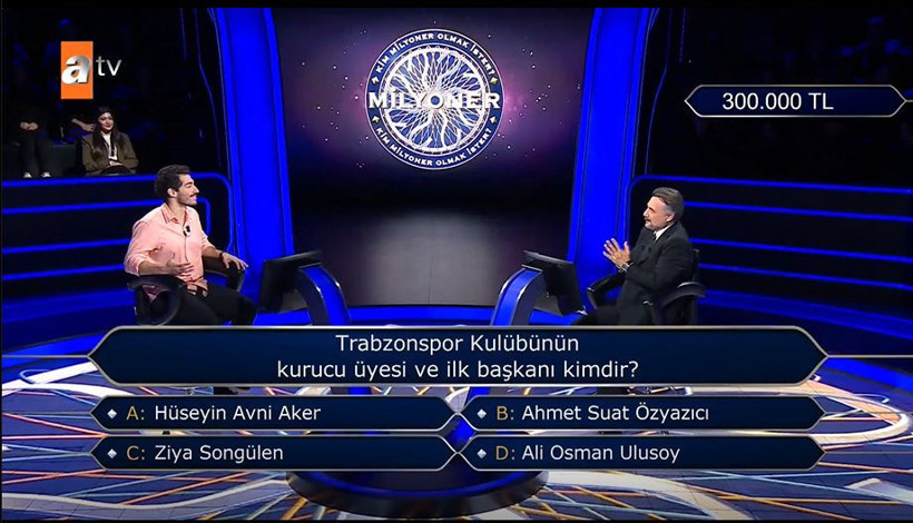 Kim Milyoner’de Trabzonspor bombası: 300 bin TL’yi uçuran soru! - Resim : 1