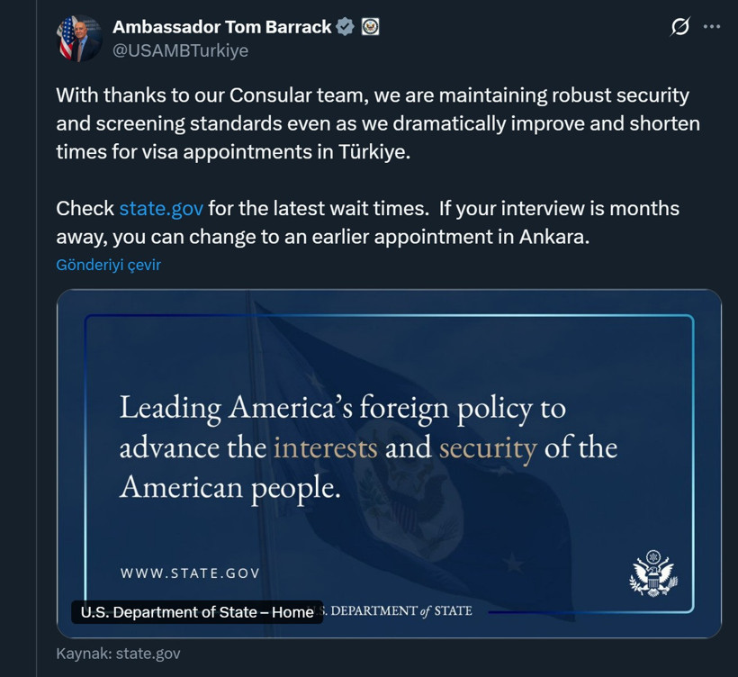 ABD'ye gideceklere vize randevusu müjdesi - Resim : 1