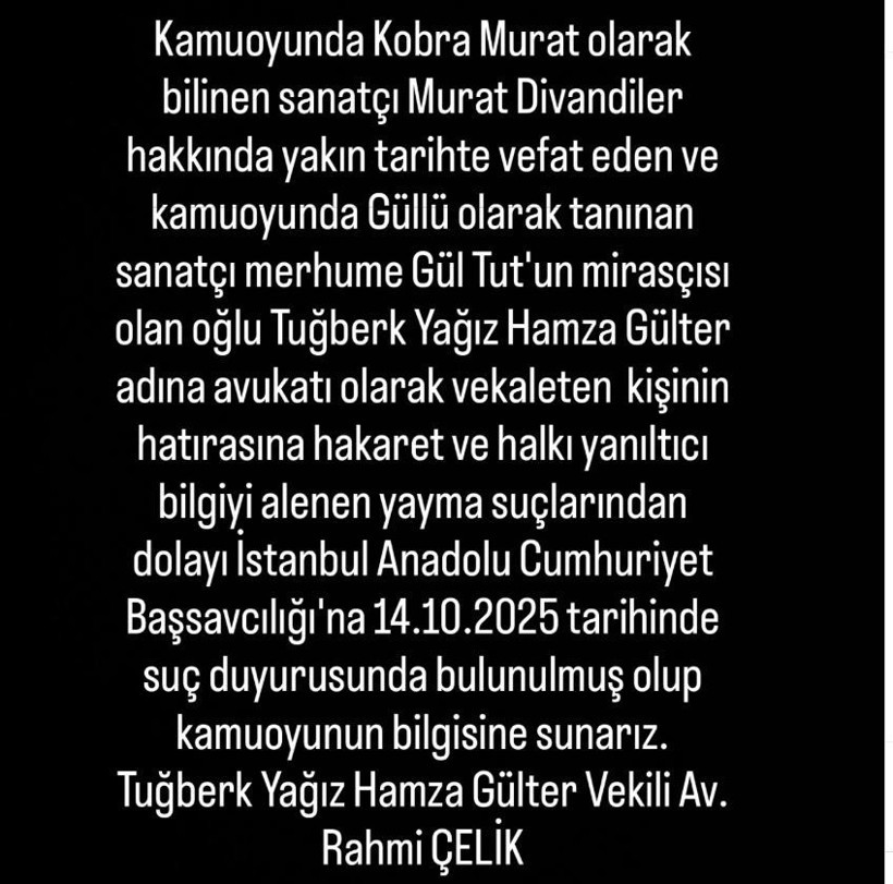 Güllü'nün oğlundan Kobra Murat hakkında suç duyurusu - Resim : 6