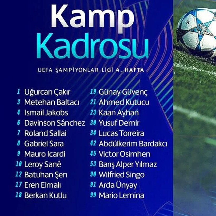 Galatasaray'ın Ajax maçı kamp kadrosu açıklandı! Kritik 2 eksik - Resim : 2