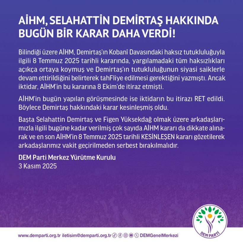 AİHM Türkiye'nin Selahattin Demirtaş itirazını reddetti! - Resim : 2