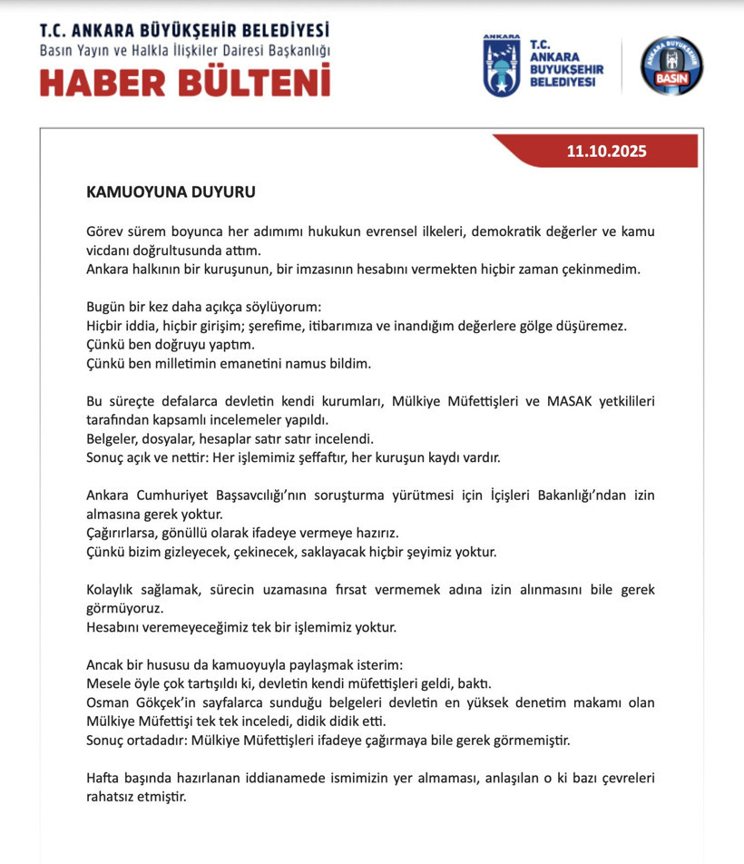 Mansur Yavaş beklenen açıklamayı yaptı: İşte tam metin - Resim : 1