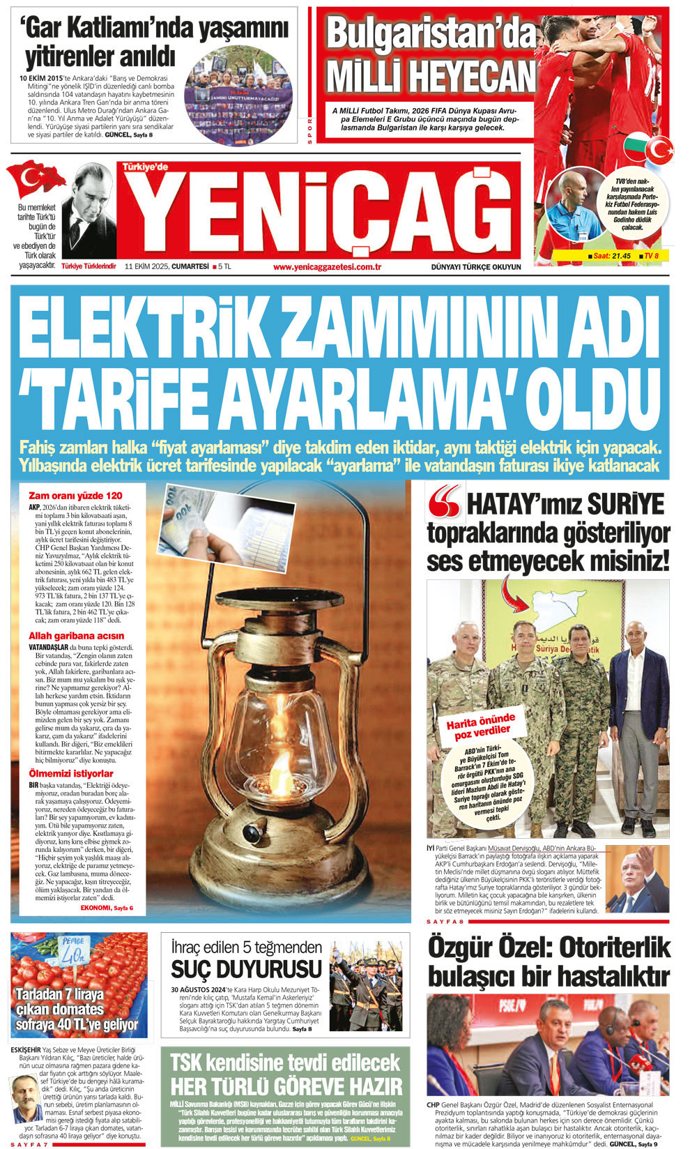 11 Ekim 2025 Cumartesi