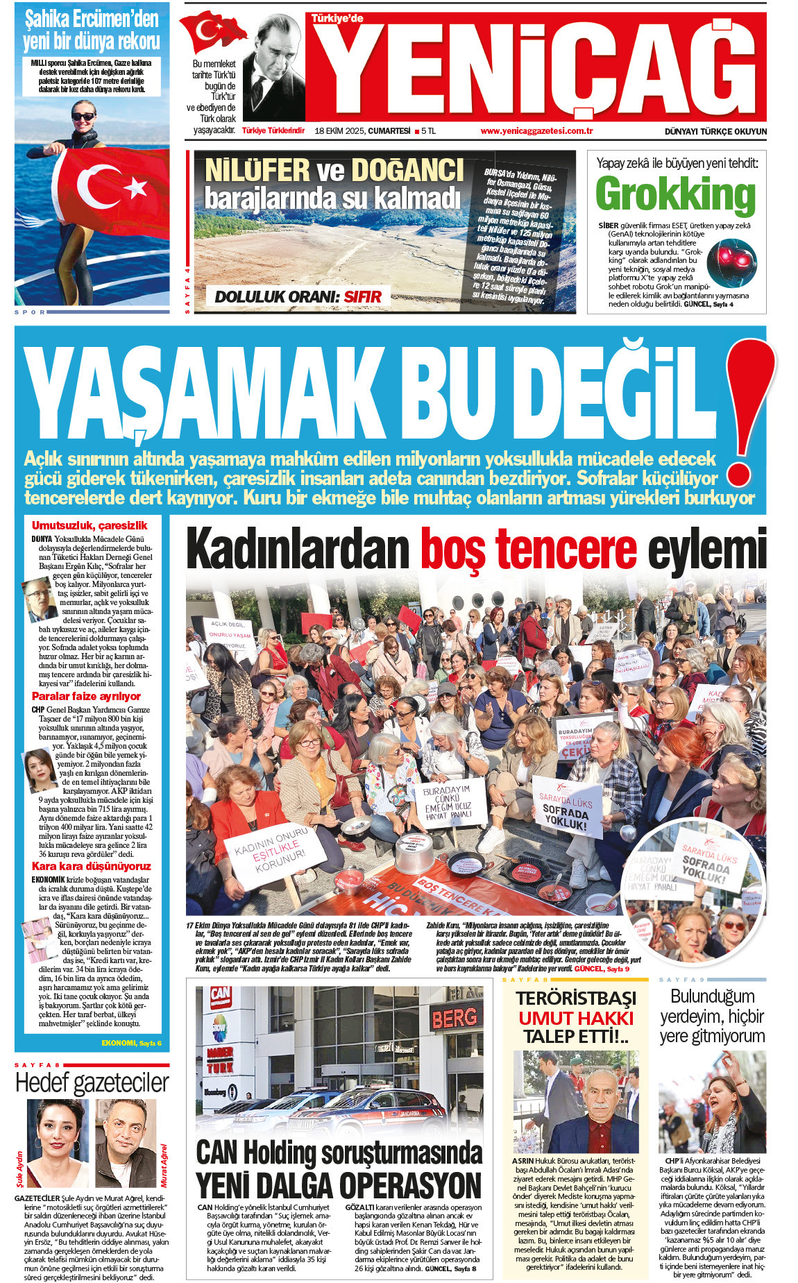 18 Ekim 2025 Cumartesi