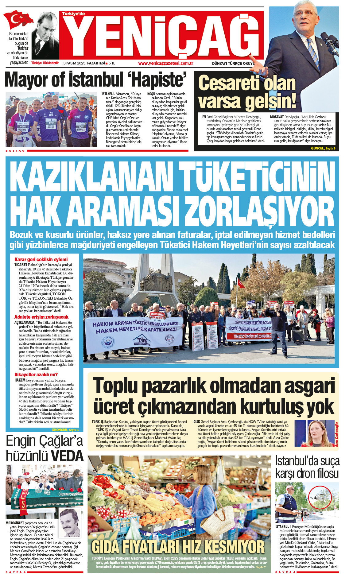 3 Kasım 2025 Pazartesi