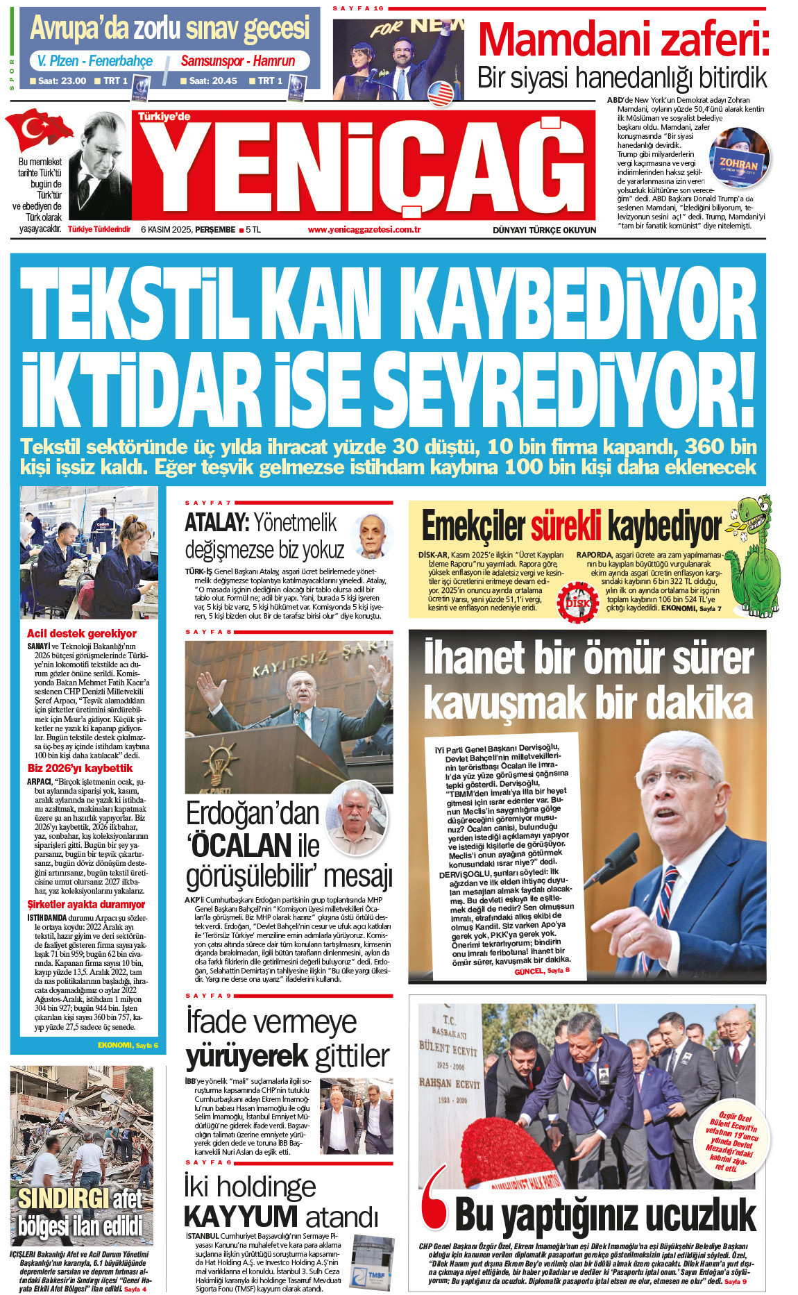 6 Kasım 2025 Perşembe