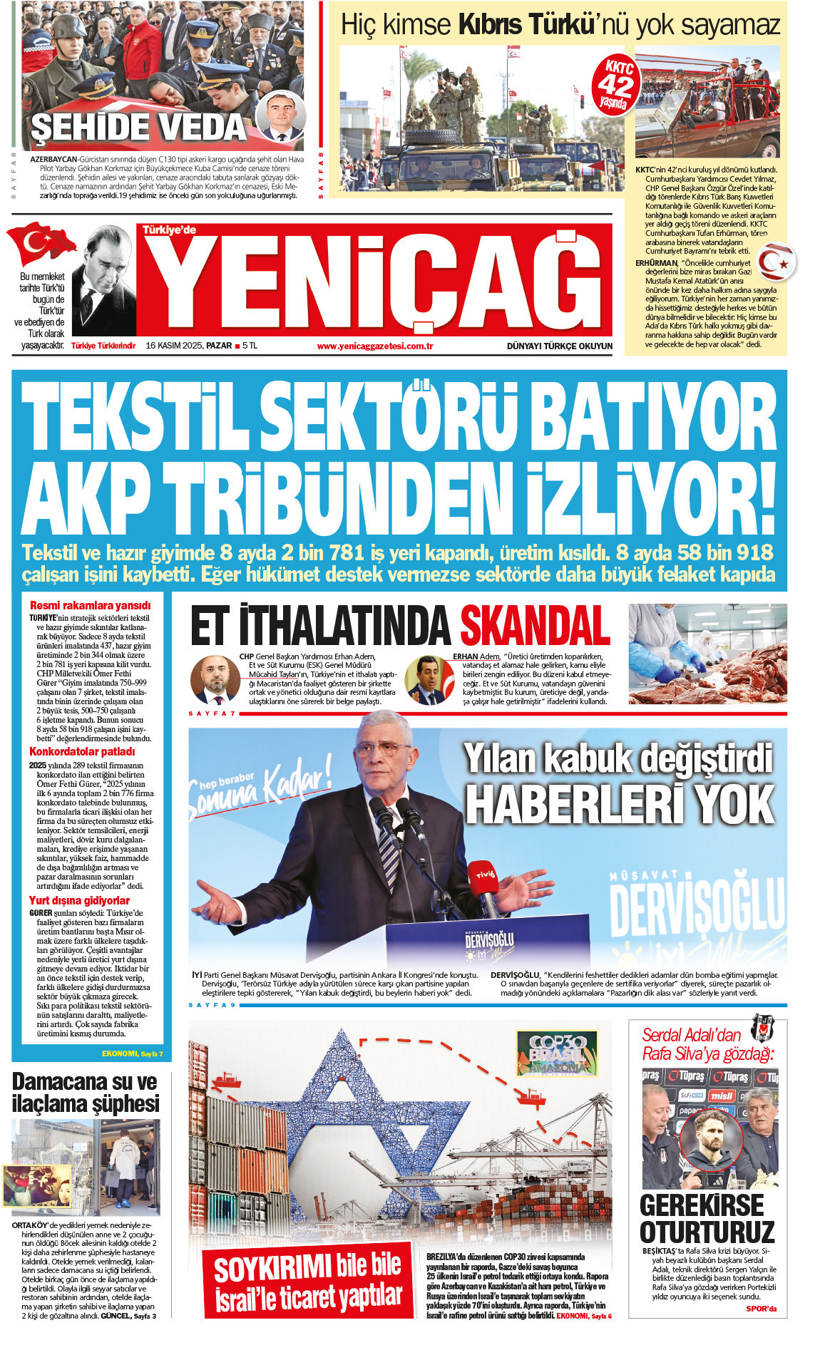 16 Kasım 2025 Pazar