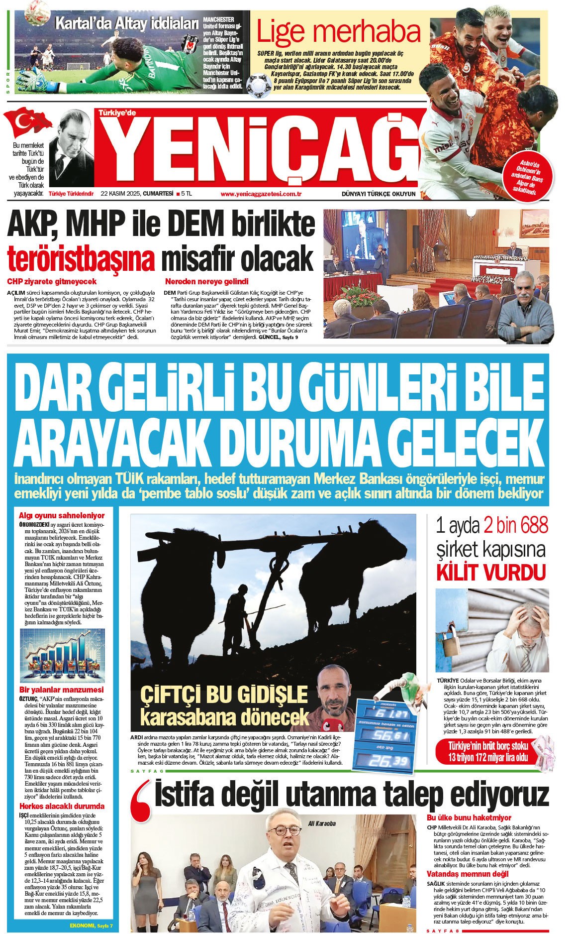 22 Kasım 2025 Cumartesi