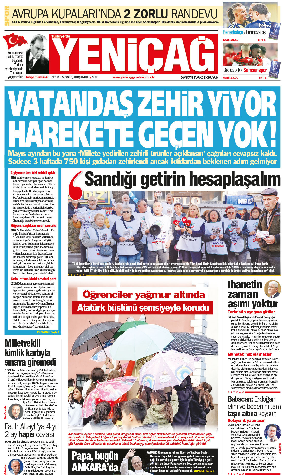 27 Kasım 2025 Perşembe