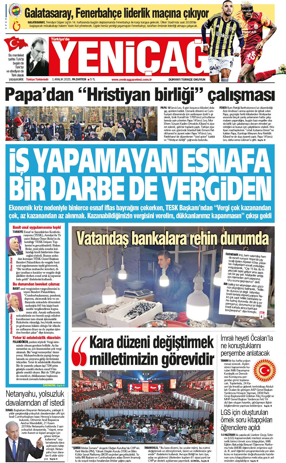 1 Aralık 2025 Pazartesi