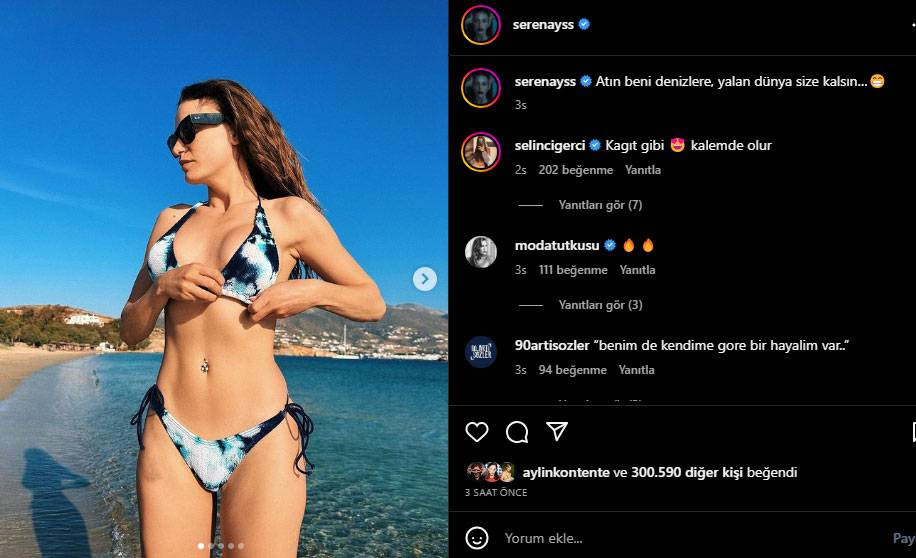Bikini giyen Serenay Sarıkaya havaya sıçradı fotoğrafçının kalbi duruyordu - Resim: 2