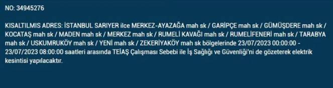 İstanbul'da elektrik kesintisi olacak ilçeler açıklandı. Saatler sürecek - Resim: 7