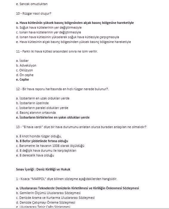 Denizcilik sınavında çıkabilecek soru cevaplar. Bölüm 3 - Resim: 11