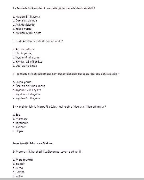 Denizcilik sınavında çıkabilecek soru cevaplar. Bölüm 3 - Resim: 12