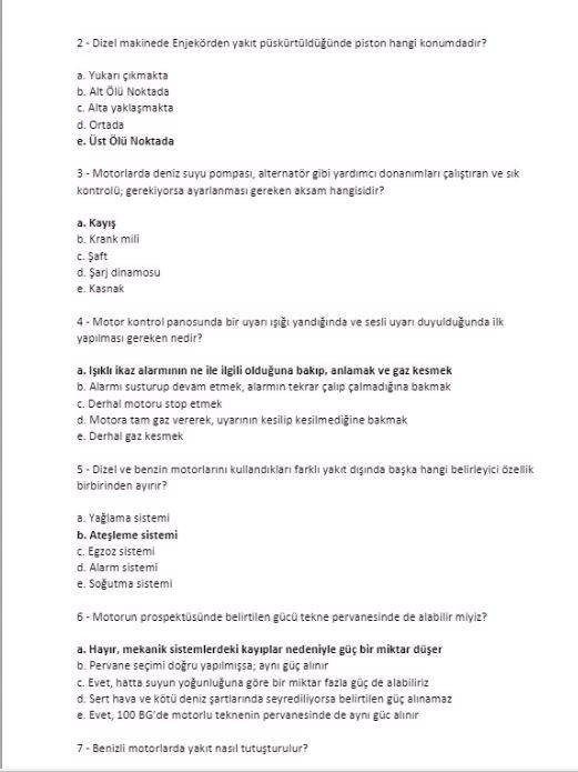 Denizcilik sınavında çıkabilecek soru cevaplar. Bölüm 3 - Resim: 13