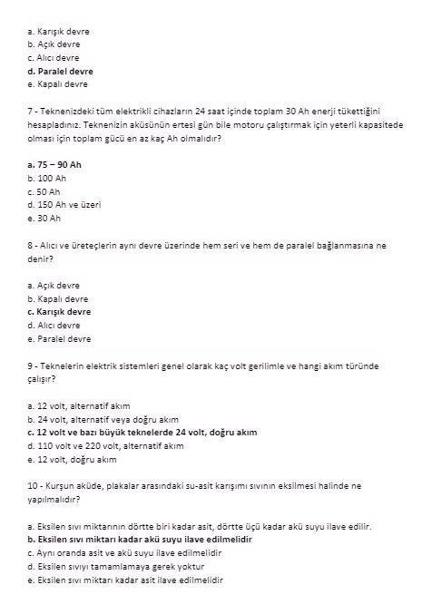 Denizcilik sınavında çıkabilecek soru cevaplar. Bölüm 3 - Resim: 16