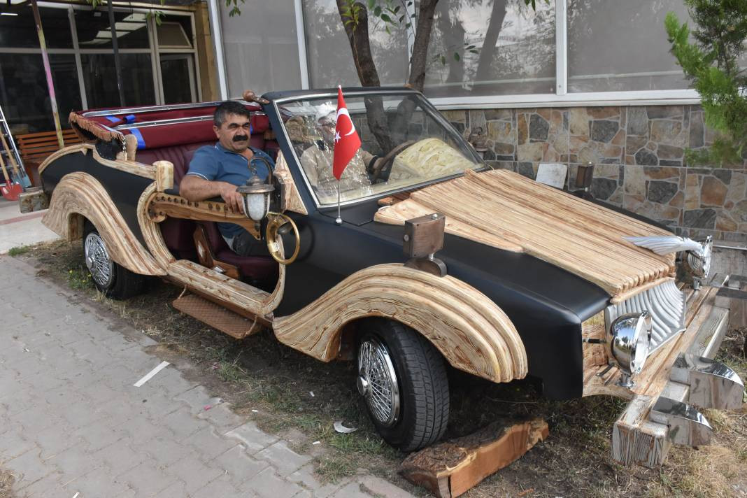 Saz yapımında kullanılan ağaçlarla araba yaptılar - Resim: 2