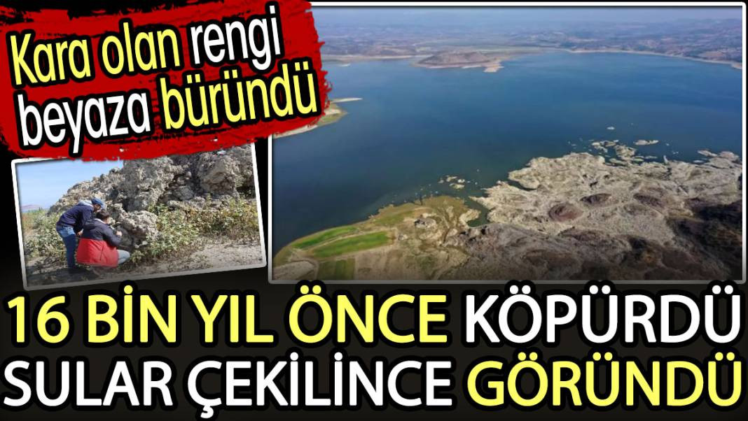 16 bin yıl önce püskürdü Demirköprü Barajı’nın suyu çekilince göründü. Kara olan rengi beyaza döndü - Resim: 1