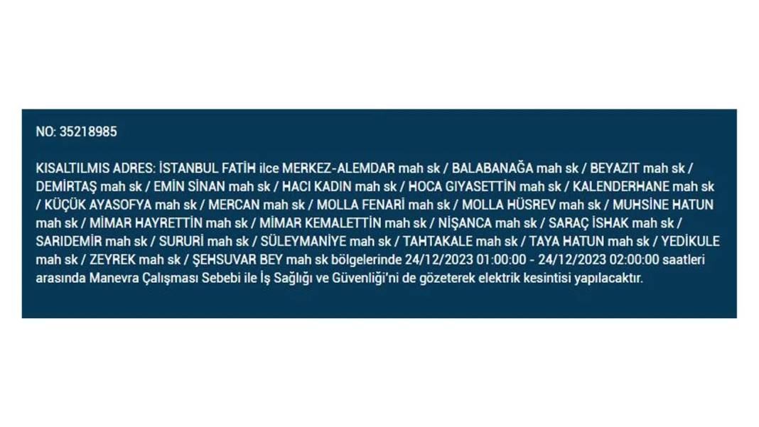İstanbul'da pek çok ilçede elektrik kesilecek. İşte mahalle mahalle o liste - Resim: 6
