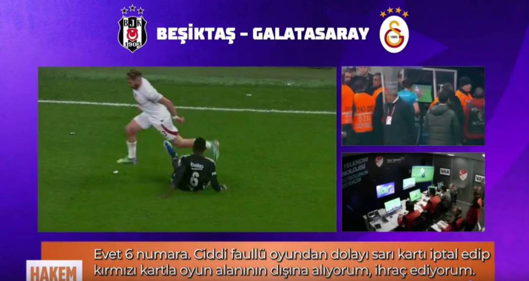 Kırmızı kart çok konuşulmuştu. Beşiktaş Galatasaray derbisinin VAR kayıtları açıklandı - Resim: 10