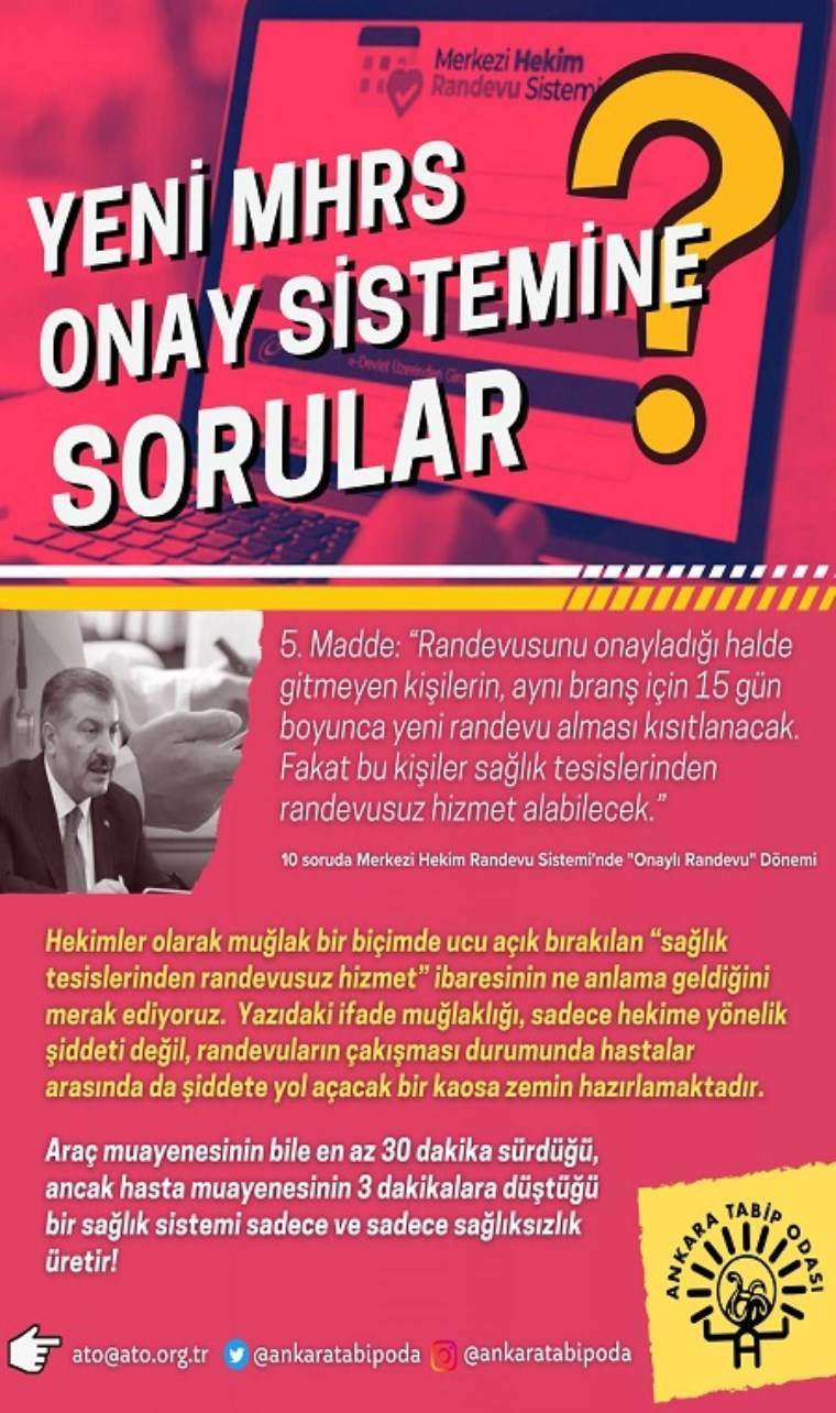 Ankara Tabip Odası'ndan yeni randevu sistemine tepki - Resim: 1