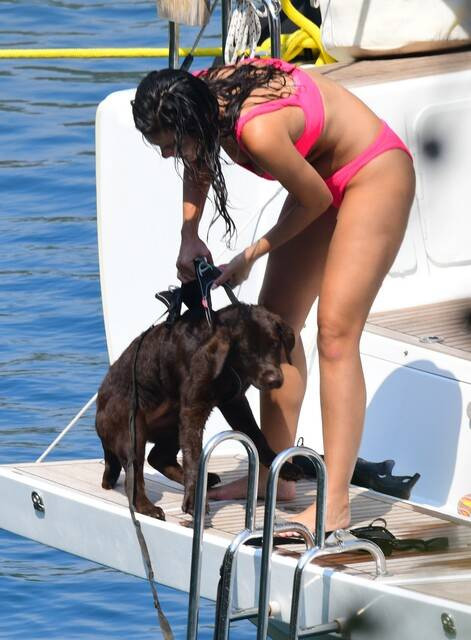 Köpeklerinin yüzmesini kameraya aldı - Resim: 4