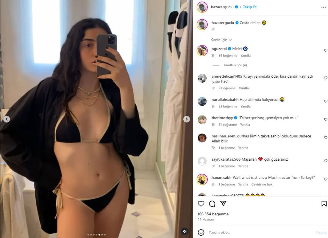 Dilber minik bikinisini ayna karşısına geçip düzeltti! - Resim: 1