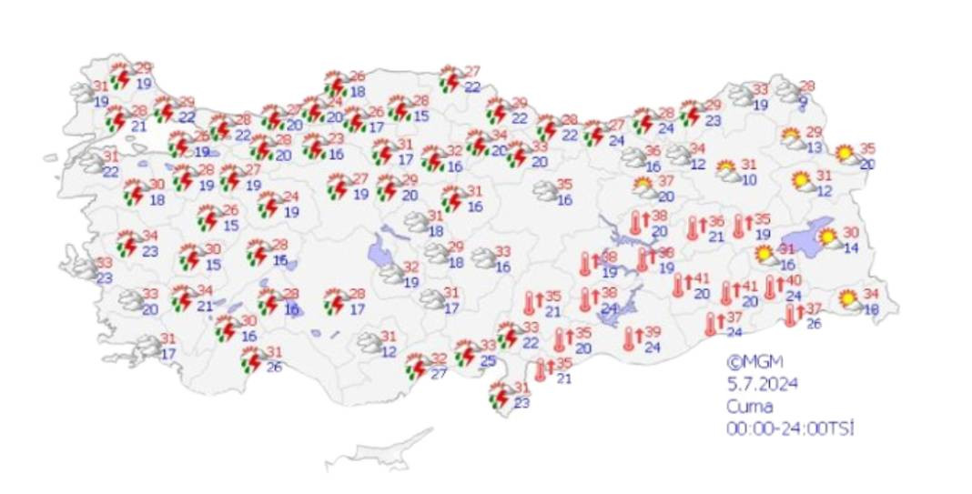 Gök gürültülü sağanak geliyor! Meteoroloji il il sıraladı. Bu saatlere dikkat - Resim: 1