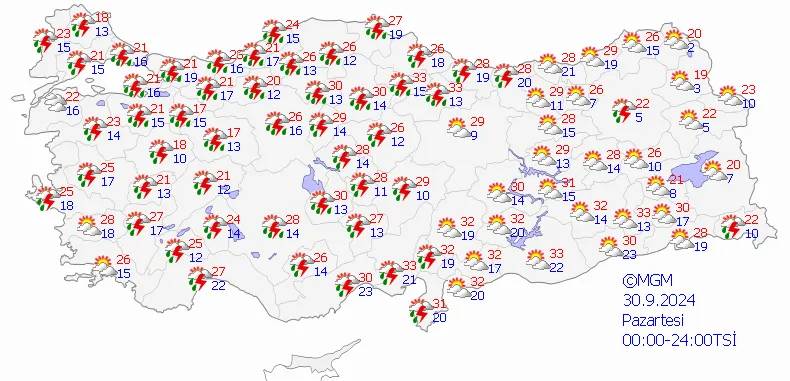Meteoroloji saat vererek uyardı! Bu illere çok kuvvetli sağanak geliyor (29 Eylül hava durumu) - Resim: 13