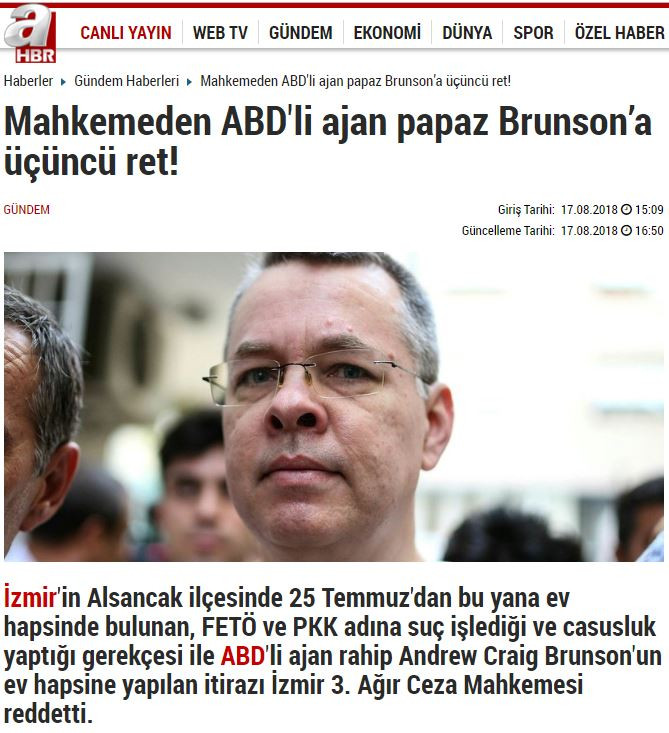 Hükümet medyası Brunson için ne demişti? - Resim: 3