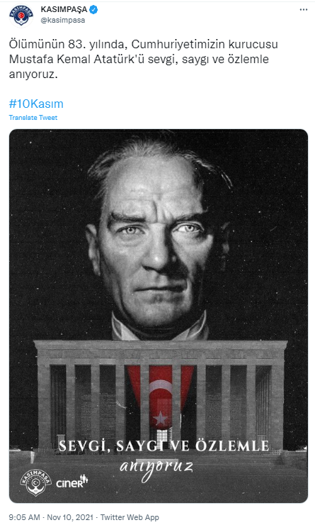 Spor kulüplerinden 10 Kasım mesajları - Resim: 19