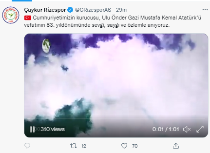 Spor kulüplerinden 10 Kasım mesajları - Resim: 17