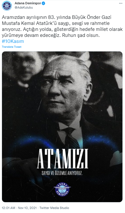 Spor kulüplerinden 10 Kasım mesajları - Resim: 12