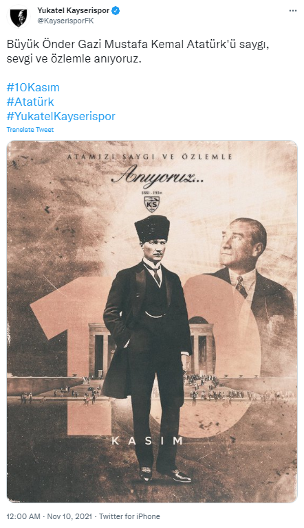 Spor kulüplerinden 10 Kasım mesajları - Resim: 8