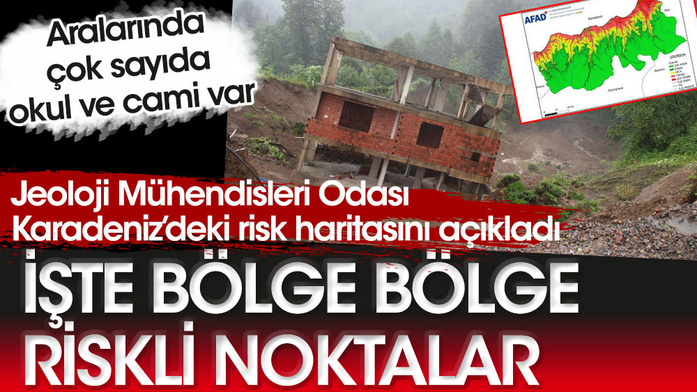 Jeoloji Mühendisleri Odası risk haritasını açıkladı. İşte bölge bölge riskli noktalar. Aralarında çok sayıda okul ve cami var - Resim: 1