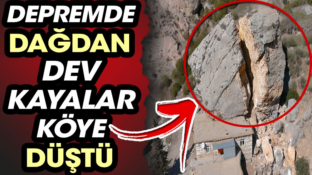 Depremde dağdan dev kayalar köye düştü - Resim: 1